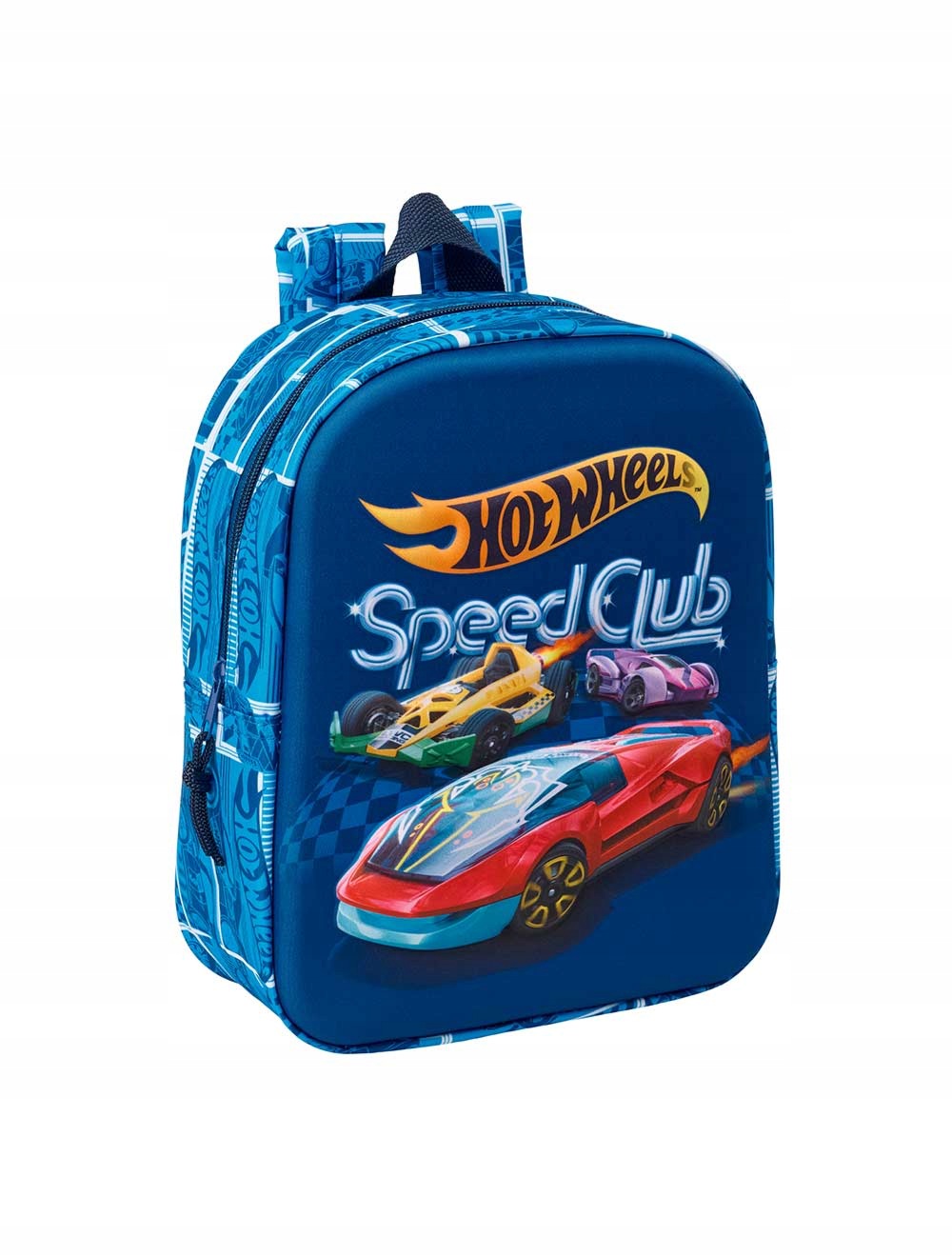 Preschool Backpack for Boys Cars Hot Wheels 3D Blue Small Packaging status original