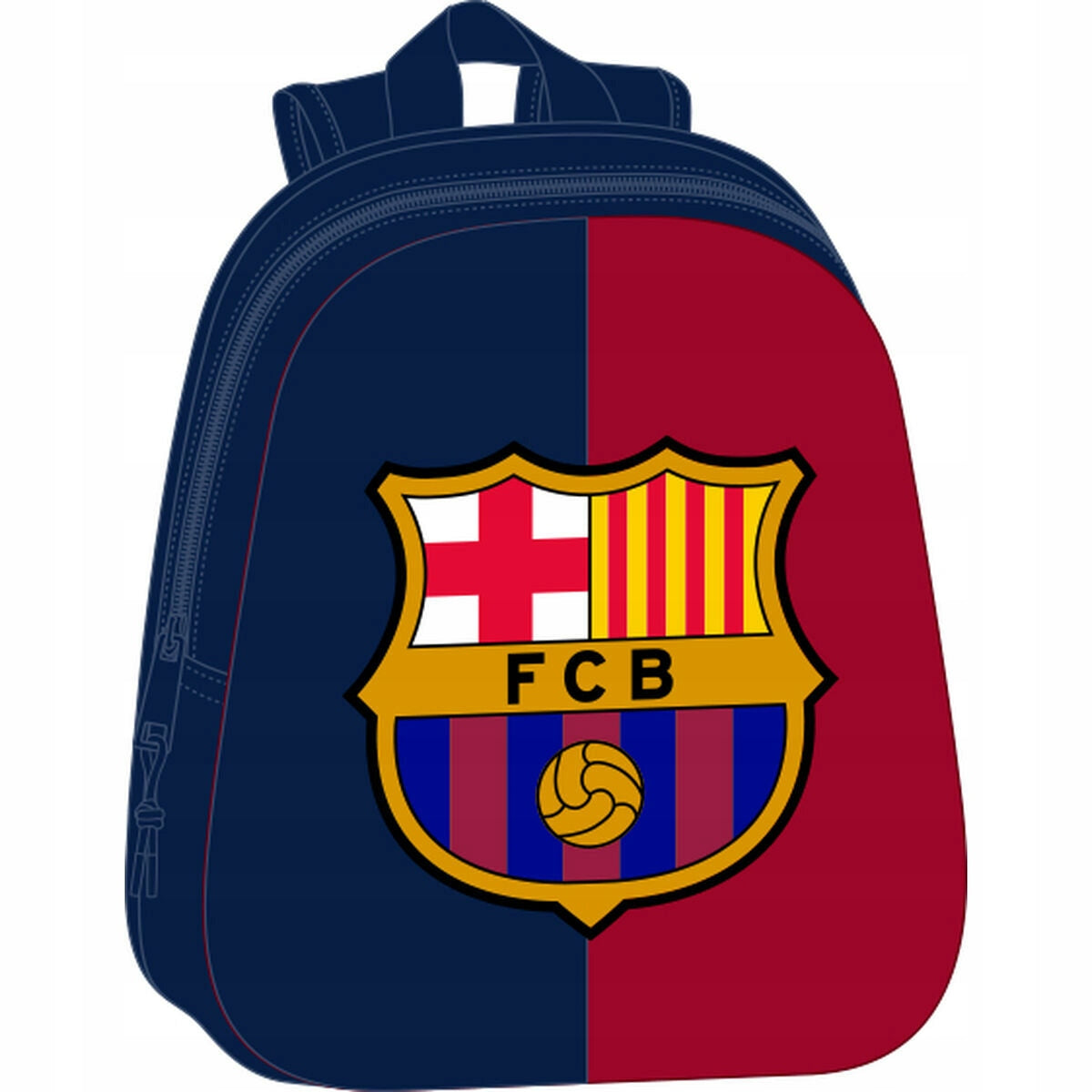 Preschool backpack for boy football large chestnut FC Barcelona 3D Manufacturer code PL_SZK3
