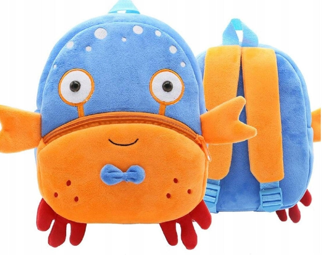 Preschool backpack for preschoolers, Crab model, plush, 26x24x10