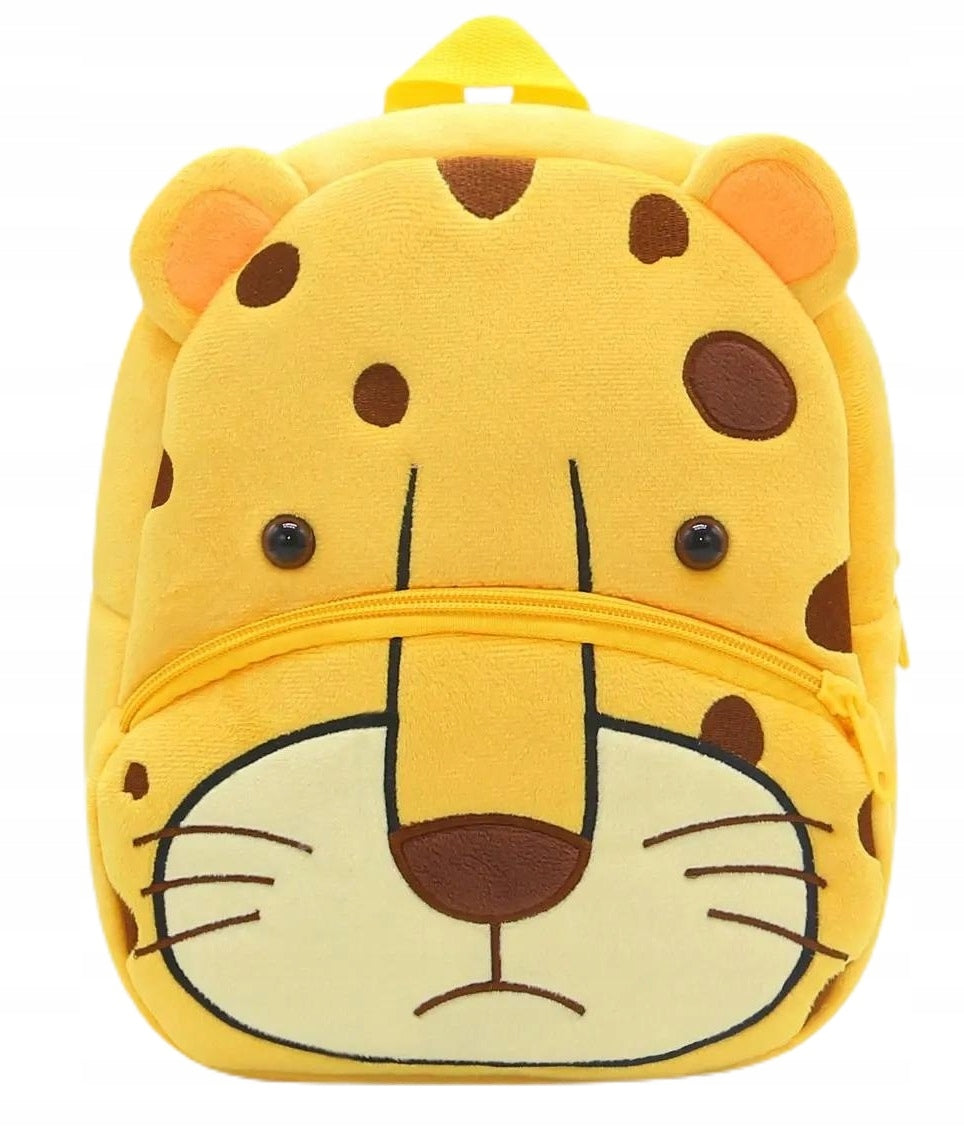 Preschool backpack for preschoolers, leopard print model, plush, 26x24x10 Kind sports