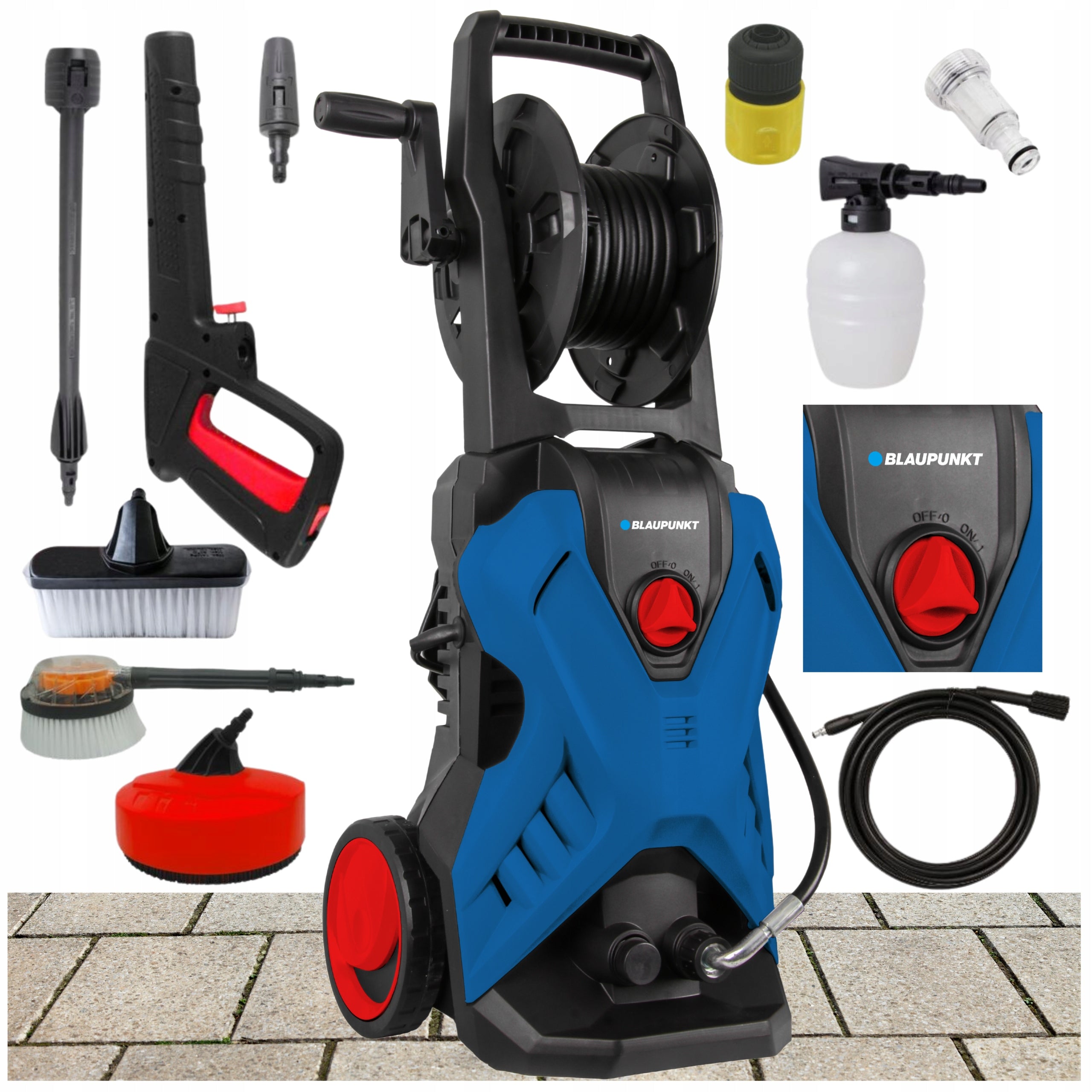 Pressure Washer 180 Bar Aluminum Pump Strong 2300W Brush BLAUPUNKT