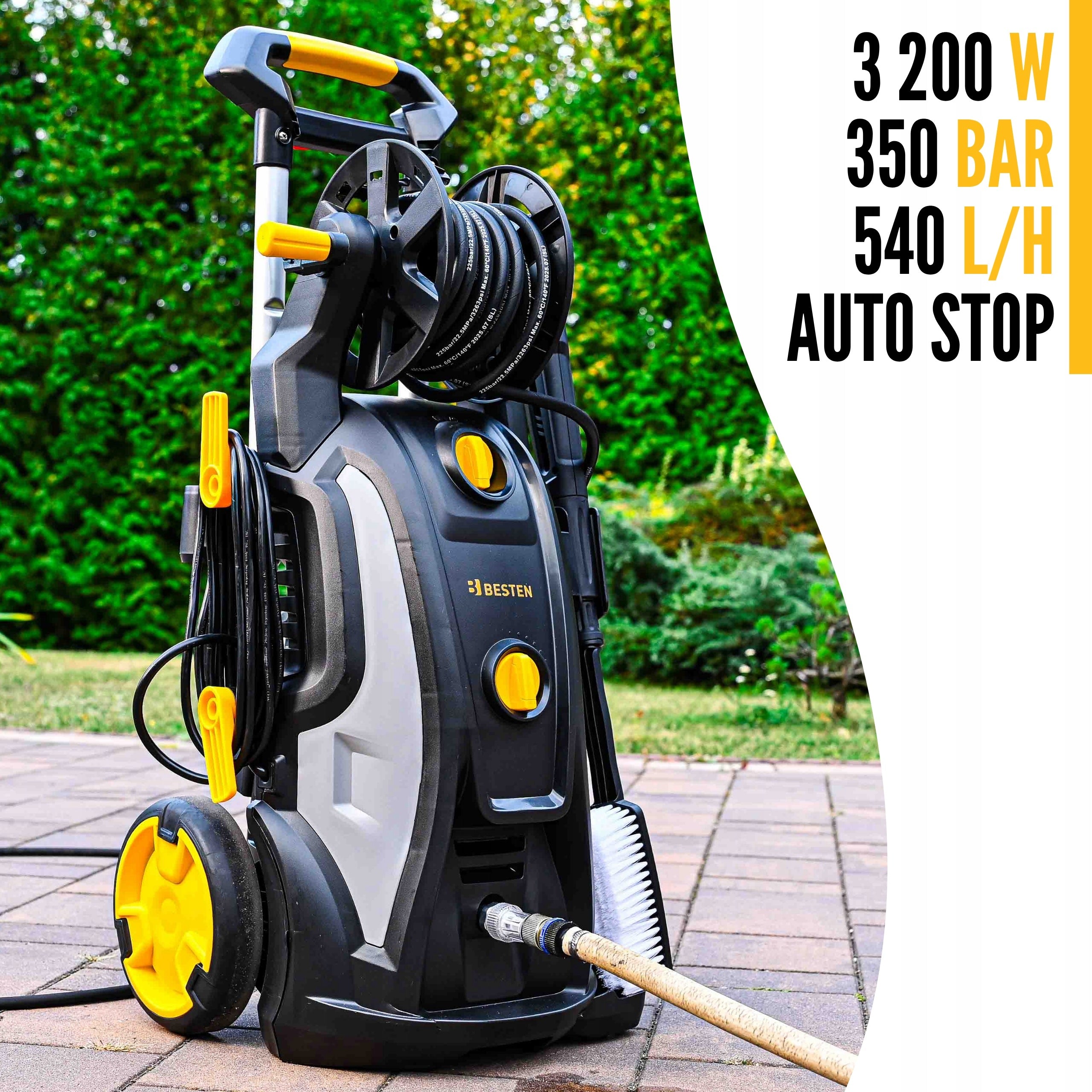 Pressure Washer 3200W SET Retractor Pump Brass Induction 350bar Strong Manufacturer code BE0002883v2 pianownica