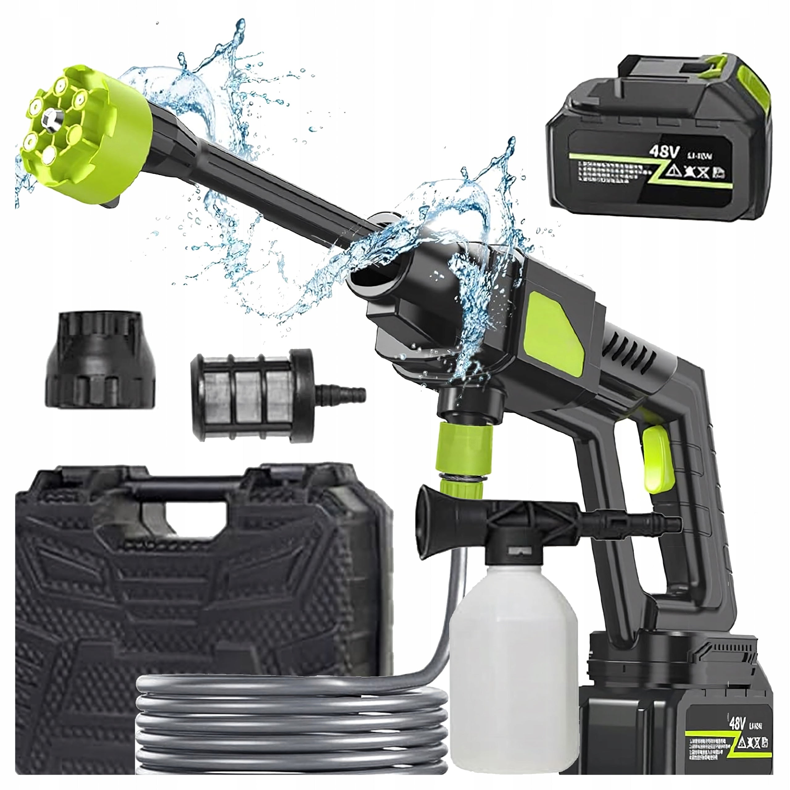 Pressure Washer Cordless 48V 30 Bar 200W POWERFUL Kit Packaging status original