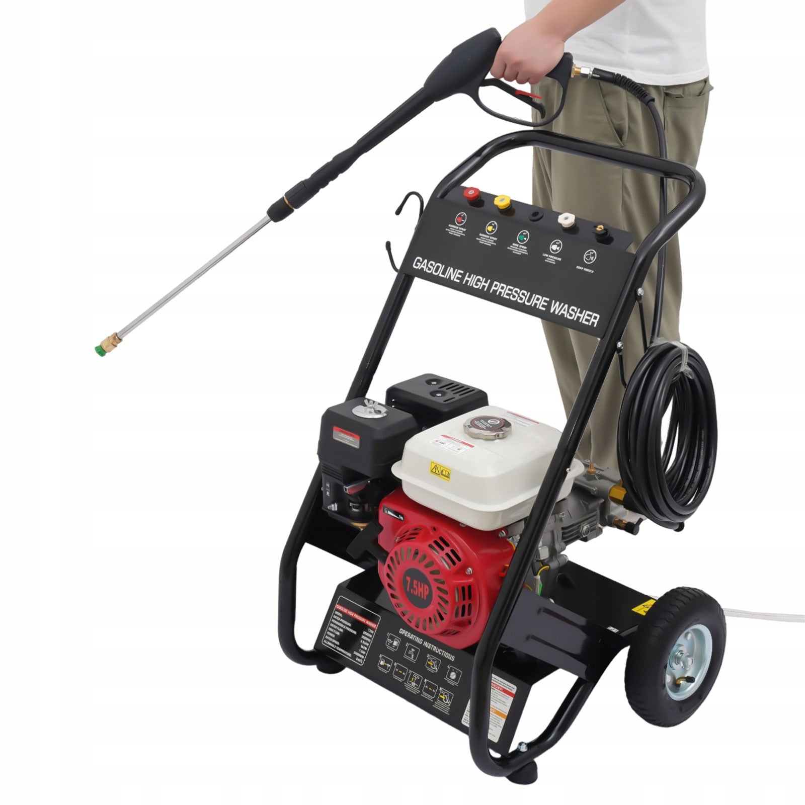 Pressure Washer Gasoline Washer for Cleaning Deck Wall Yard 2.3 Gpm 7hp