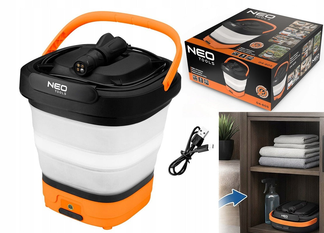 Pressure Washer NEO 04-605 12V 5 Bar USB-C Bucket 12L