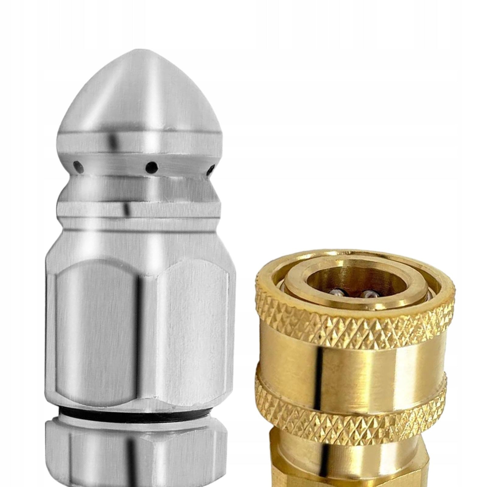 Pressure Washer Sewer Jetter Nozzle Rotating Button Stainless Steel Drain Brand no brand
