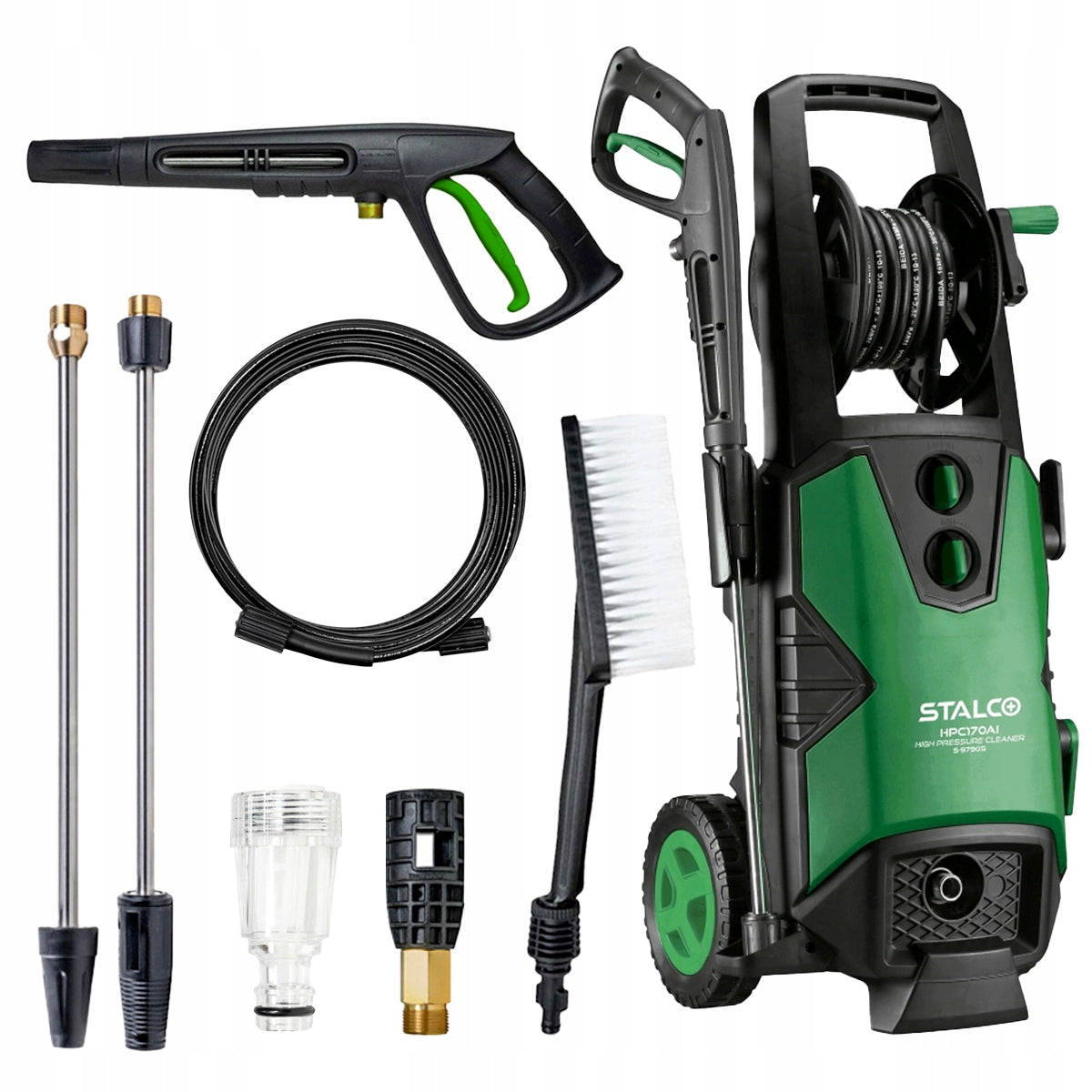 Pressure Washer Stalco Self-suction 170 Bar Set Liquid Karcher Gloves Packaging status original