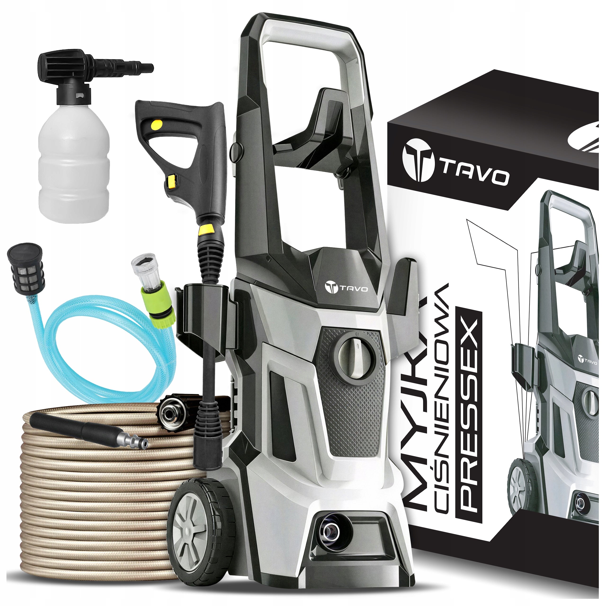 Pressure Washer Strong 260 Bar 2500W For Cleaning Cube Self-Suction Cars