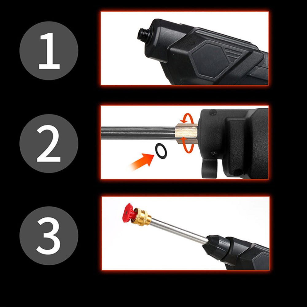 Pressure Washer Wireless 30 Bar 5m Hose 2 Batteries Set In Suitcase Packaging status original