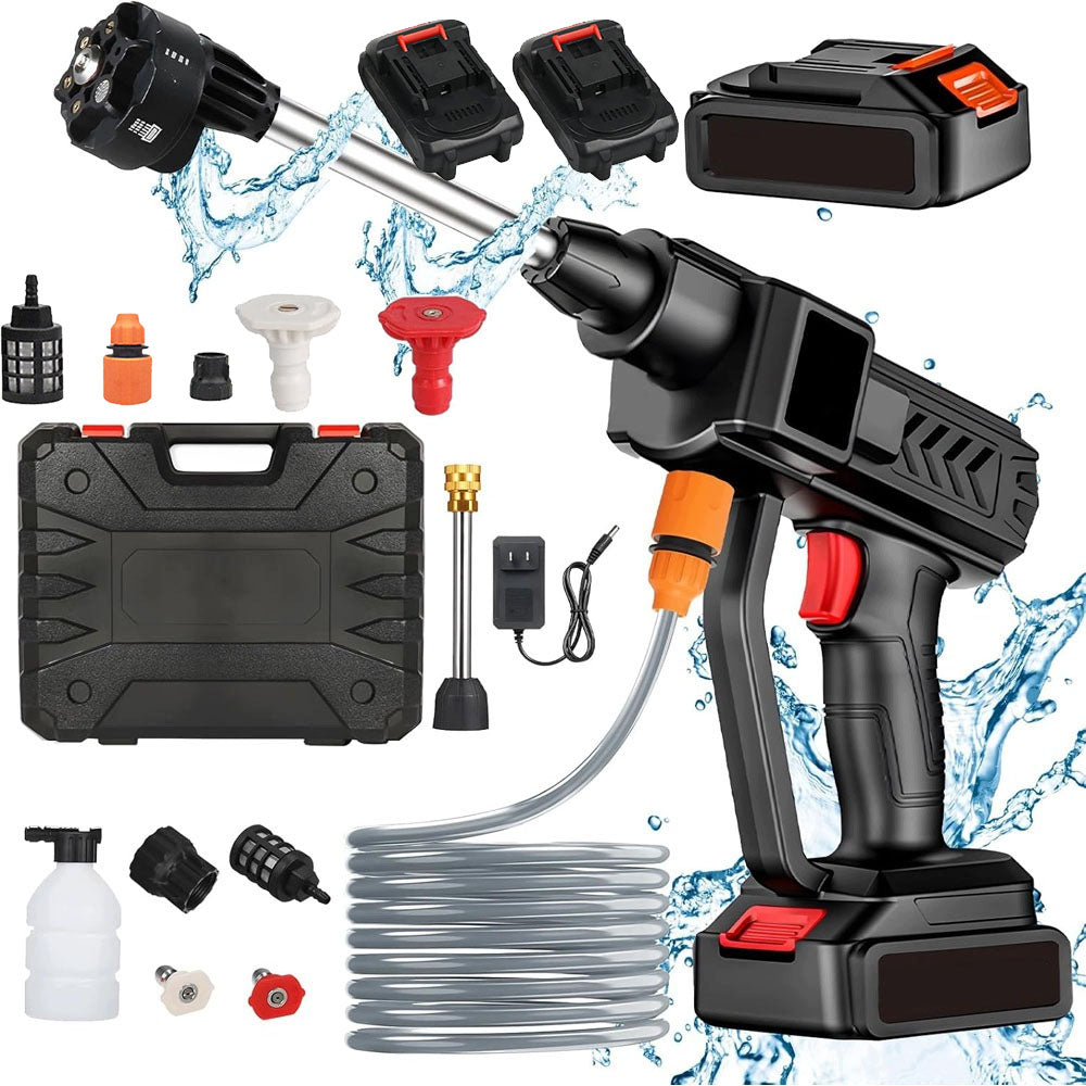Pressure Washer Wireless 30 Bar 5m Hose 2 Batteries Set In Suitcase