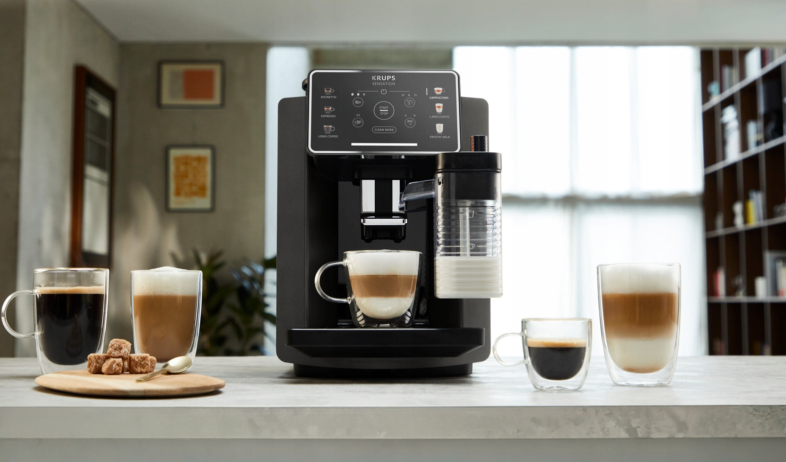 Pressure coffee maker KRUPS Sensation Milk M50 EA9129 automatic Model EA912910