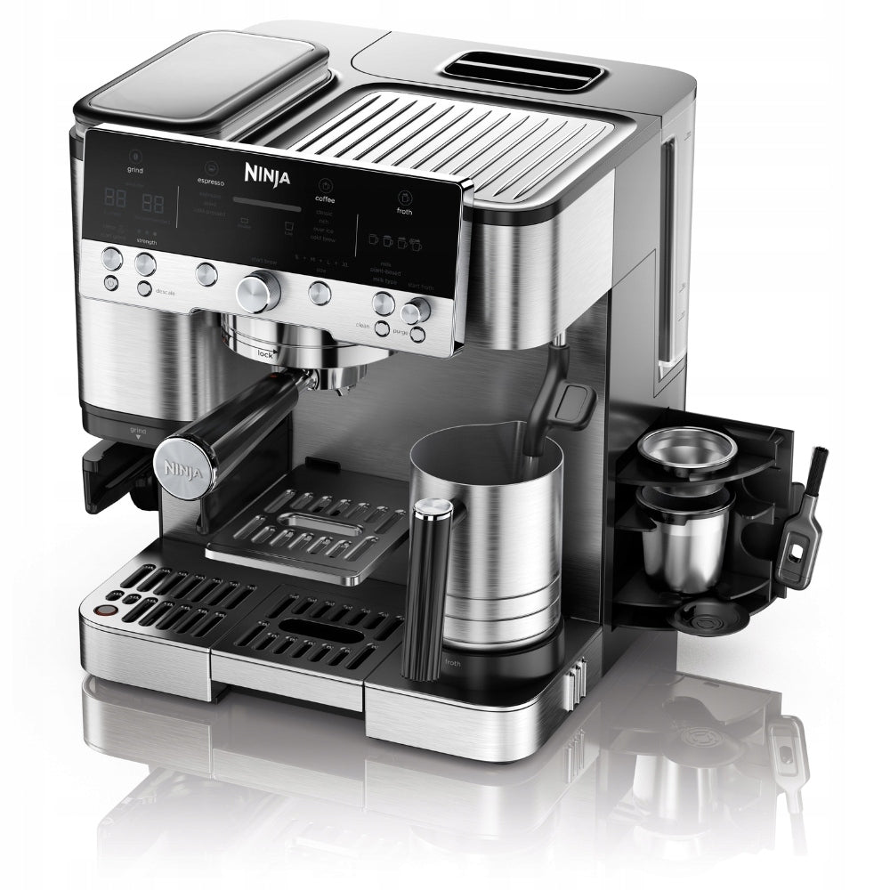 Pressure flask coffee maker Ninja Luxe Cafe ES601 frother grinder