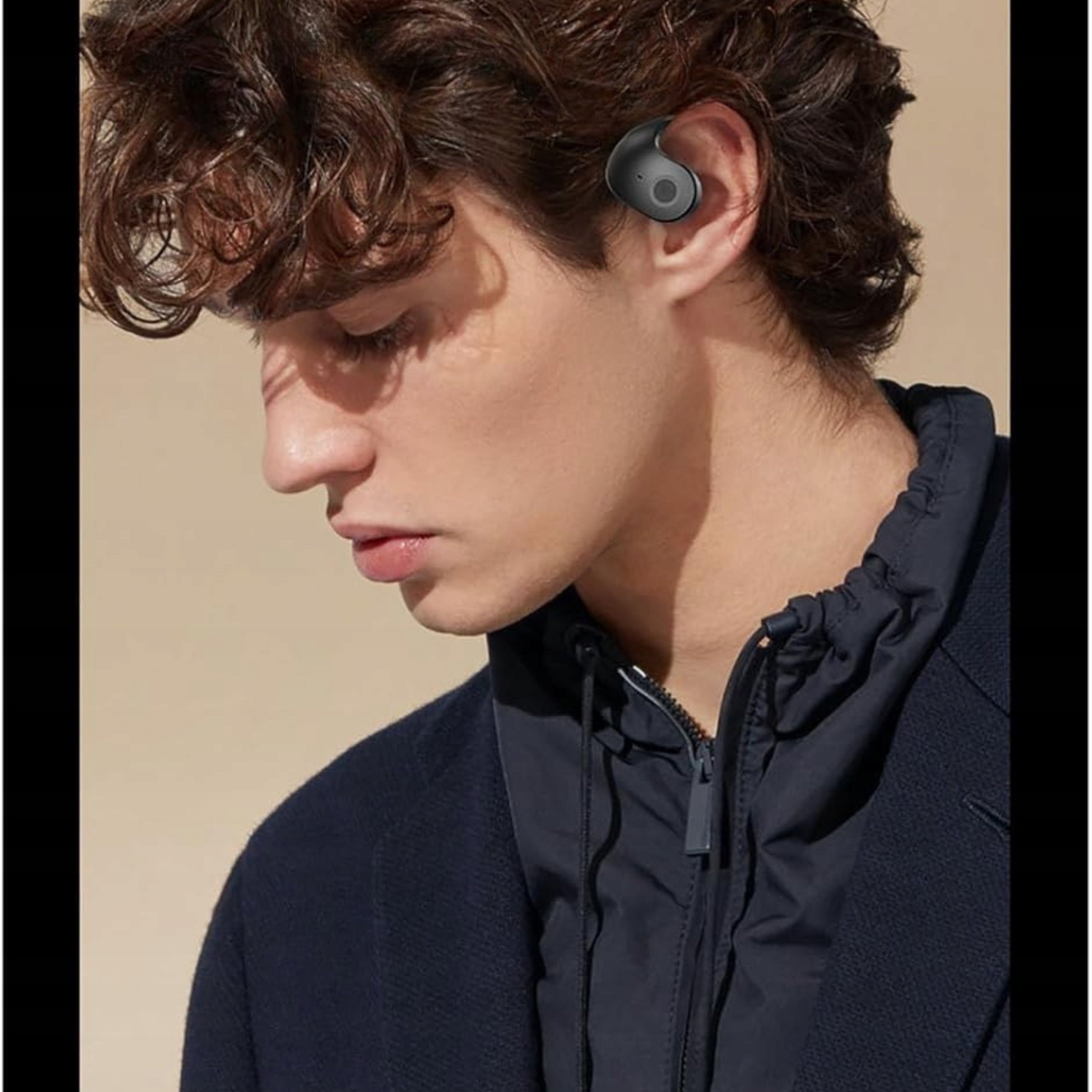 Pressure-free wireless behind-the-ear headphones with microphone for calls case charge Manufacturer code zpf0227