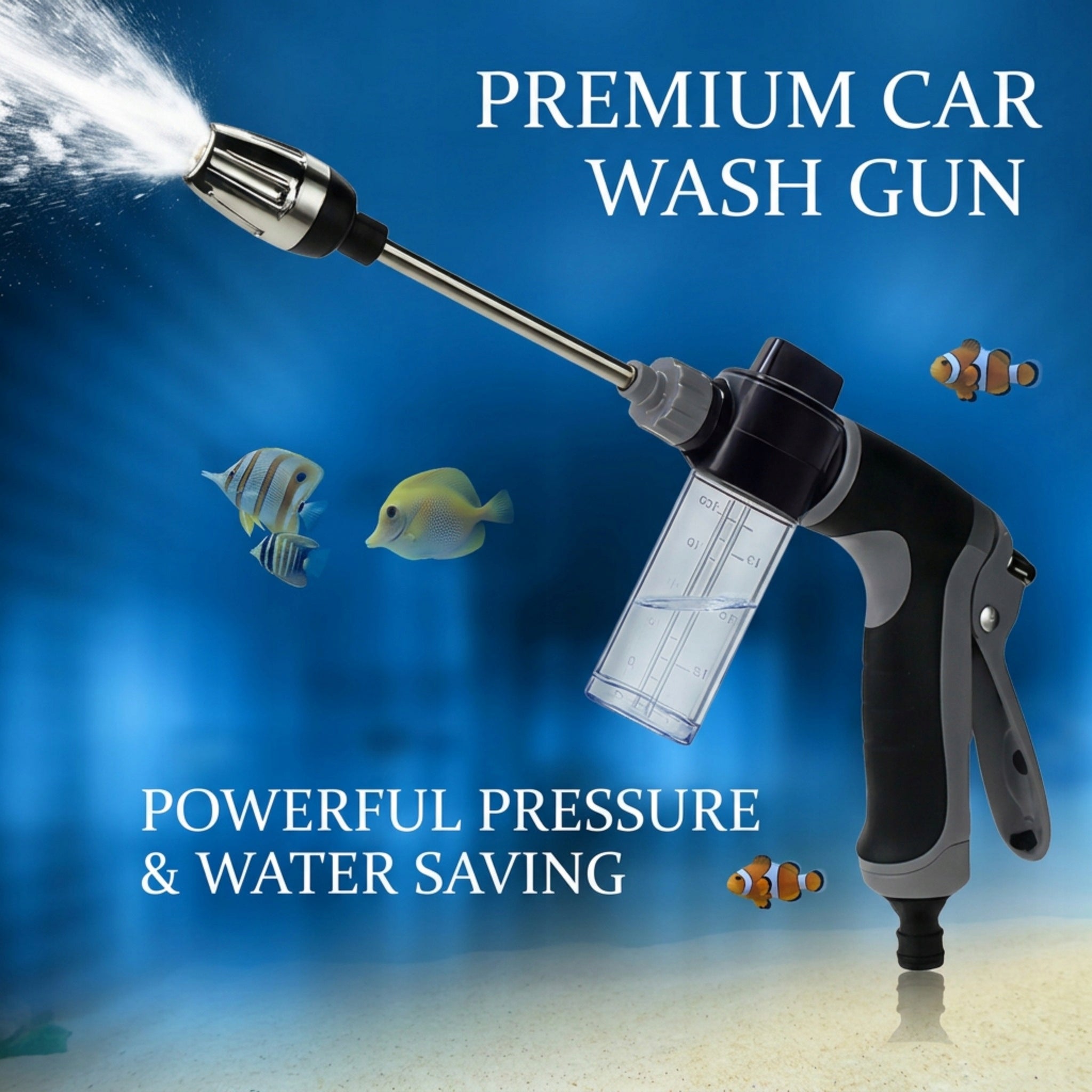 Pressure gun with lance, dispenser and stretch hose 7,5m Brand no brand