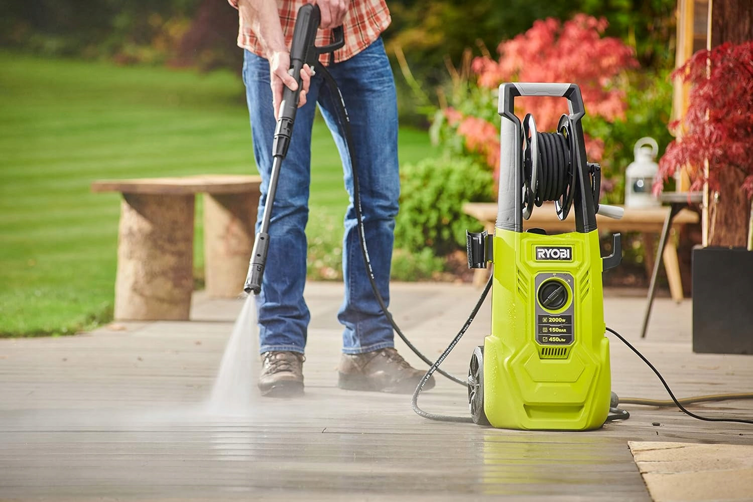 Pressure washer 150 BAR aluminium pump, voltage 2000W, Ryobi RY150PWA Brand Ryobi