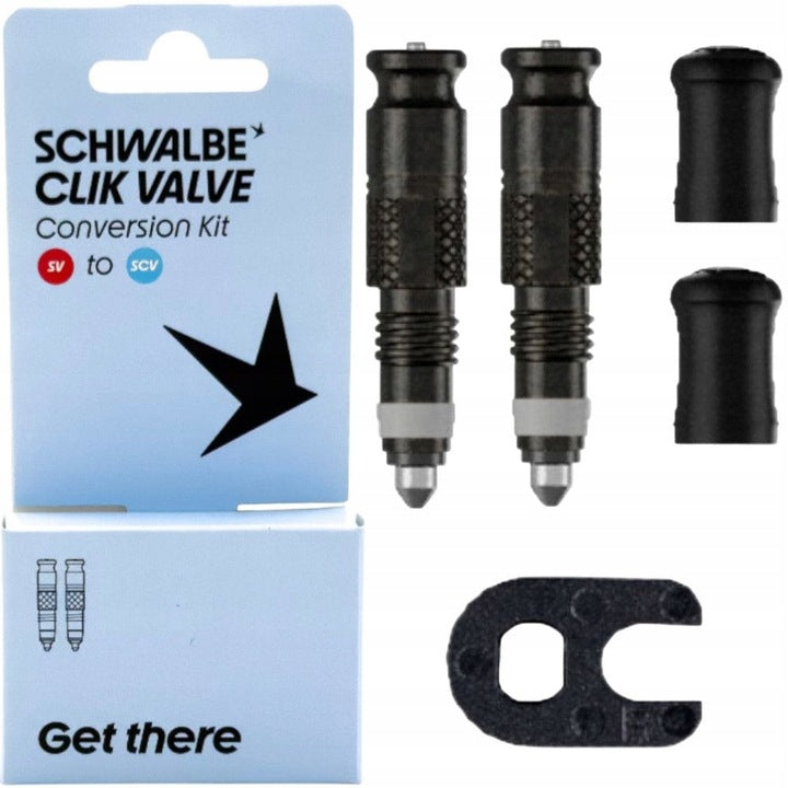 Presta SV to Schwalbe Clik Valve (SCV) Conversion Kit