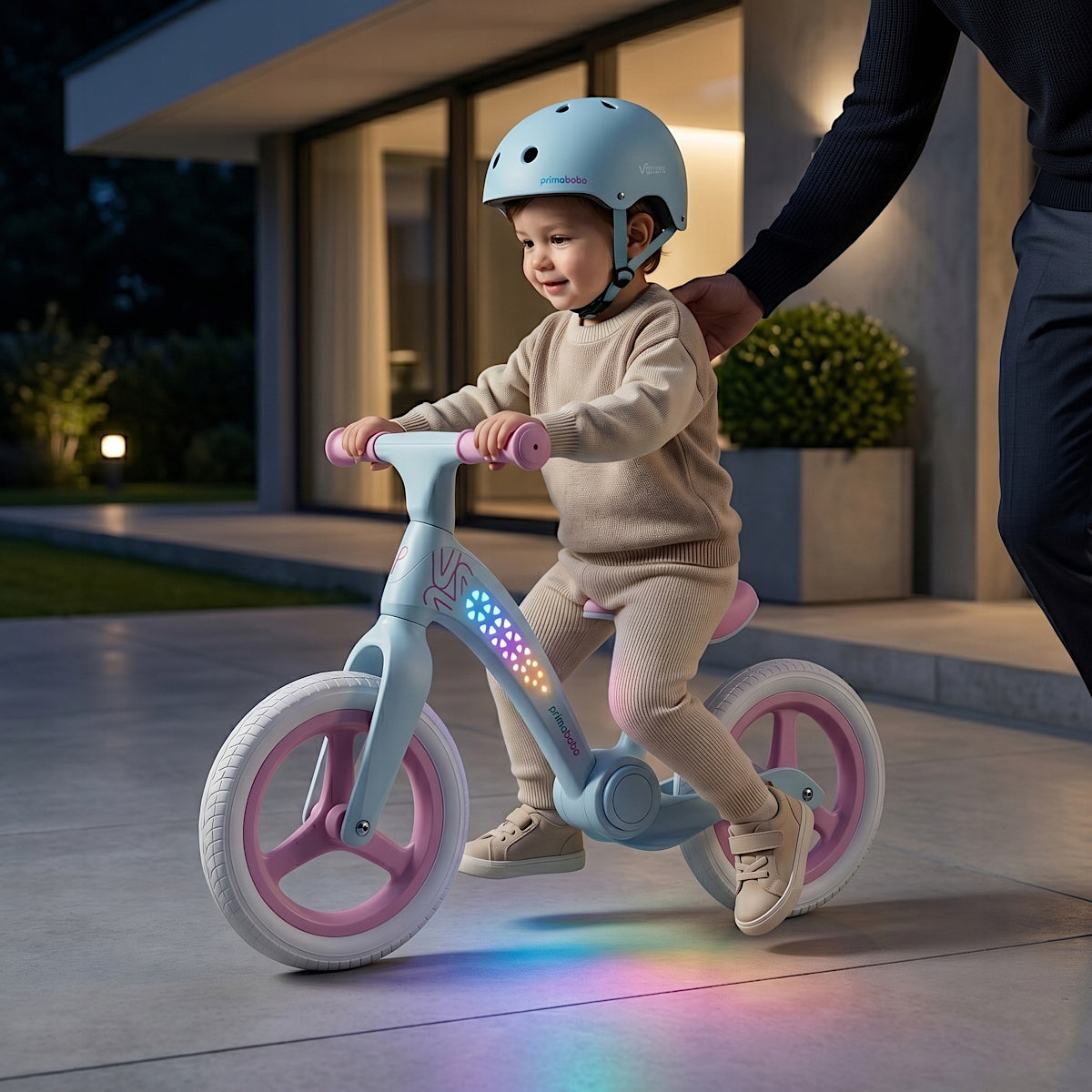 Primabobo Folding balance bike NEO 2+years LED adjustable PINK + TURQUOISE Packaging status original