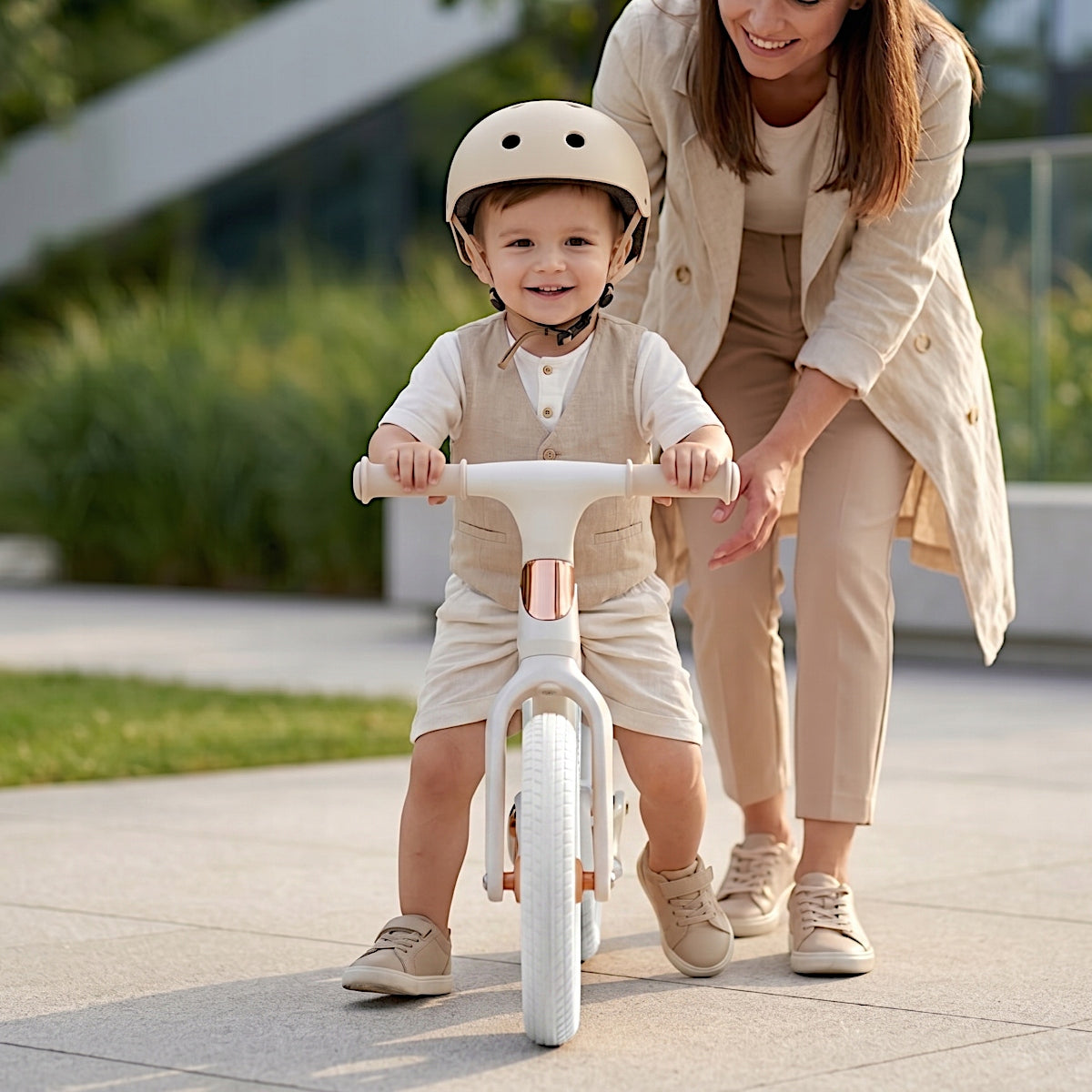 Primabobo NEO folding balance bike from 2 years LED adjustable light BEIGE Brand Primabobo