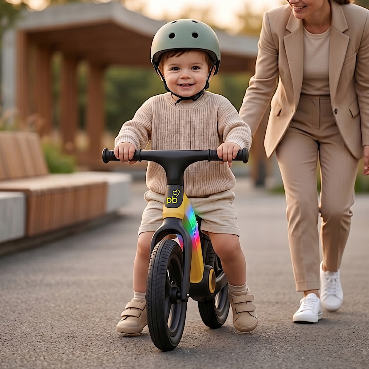 Primabobo NEO folding balance bike from 2 years LED adjustable light BLACK Brand Primabobo