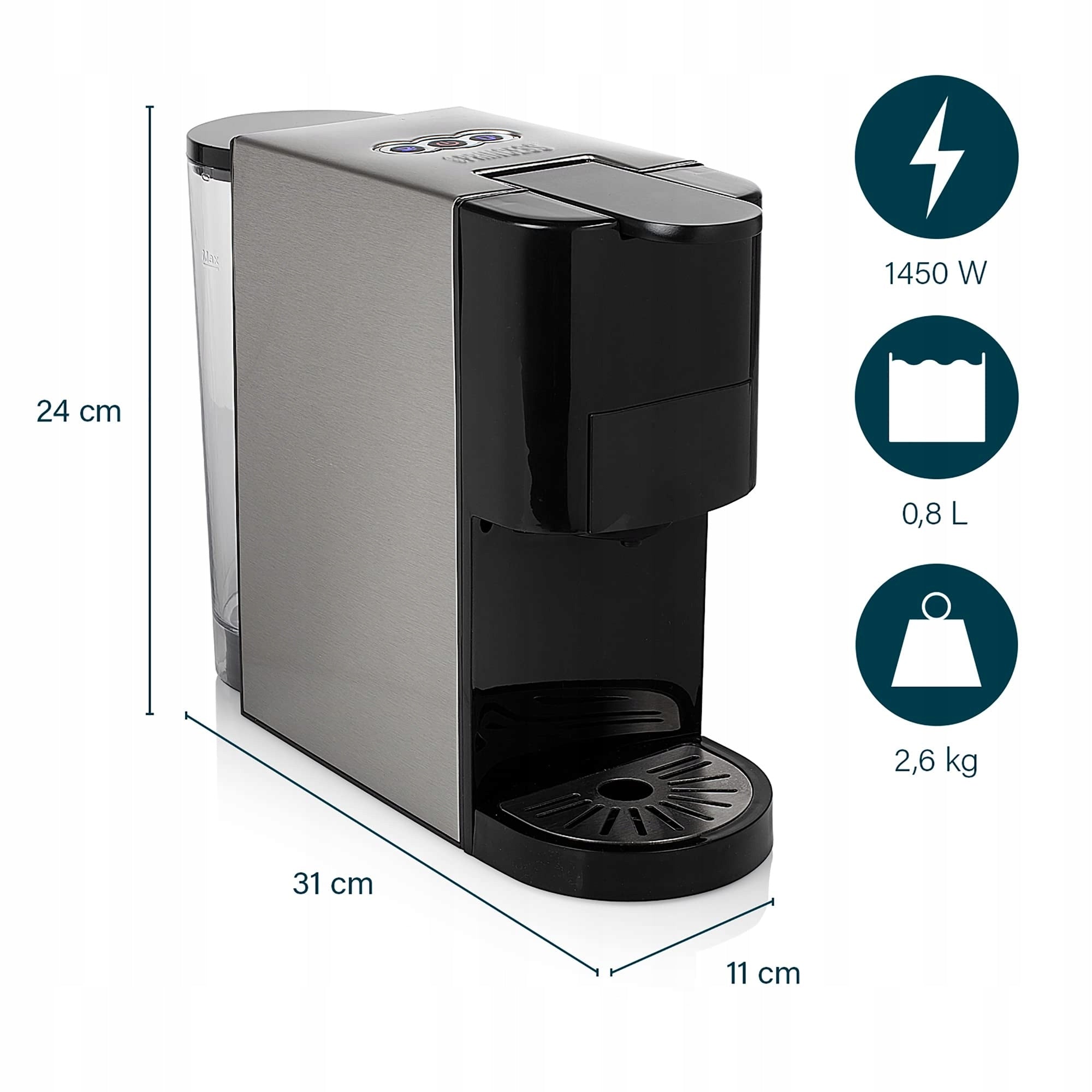 Princess 249450 4-in-1 Capsule Express - Model 01.249450.01.001