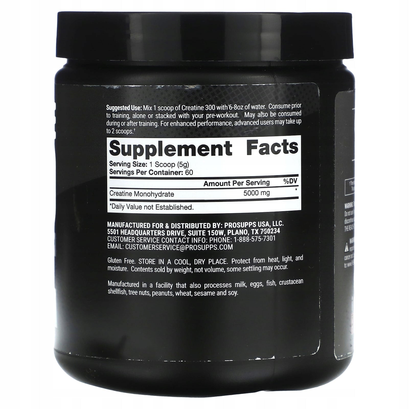 ProSupps, Creatine 300, Flavorless, 5000 mg, 300 g Expiration date at least 3 months from the date of purchase