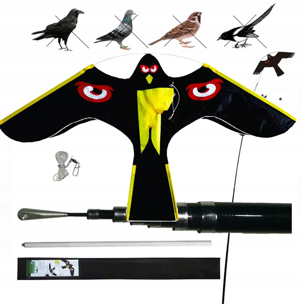 Professional BIRD REPELLENT STARLINGS falcon KITE + FLAGPOLE 6m Manufacturer code 158523892