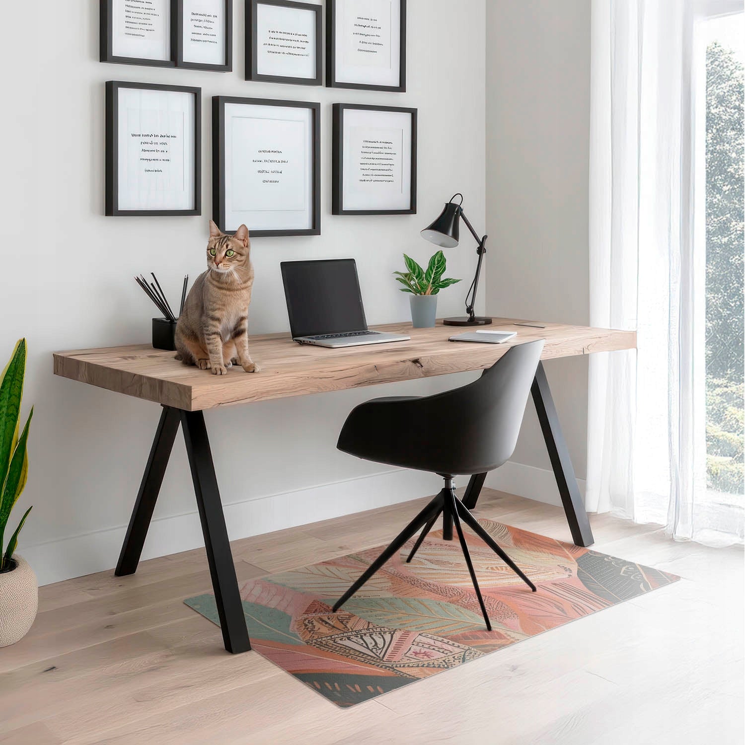 Professional Chair Mat Desk Chair Leaves in Abstraction 140x100 Brand Coloray