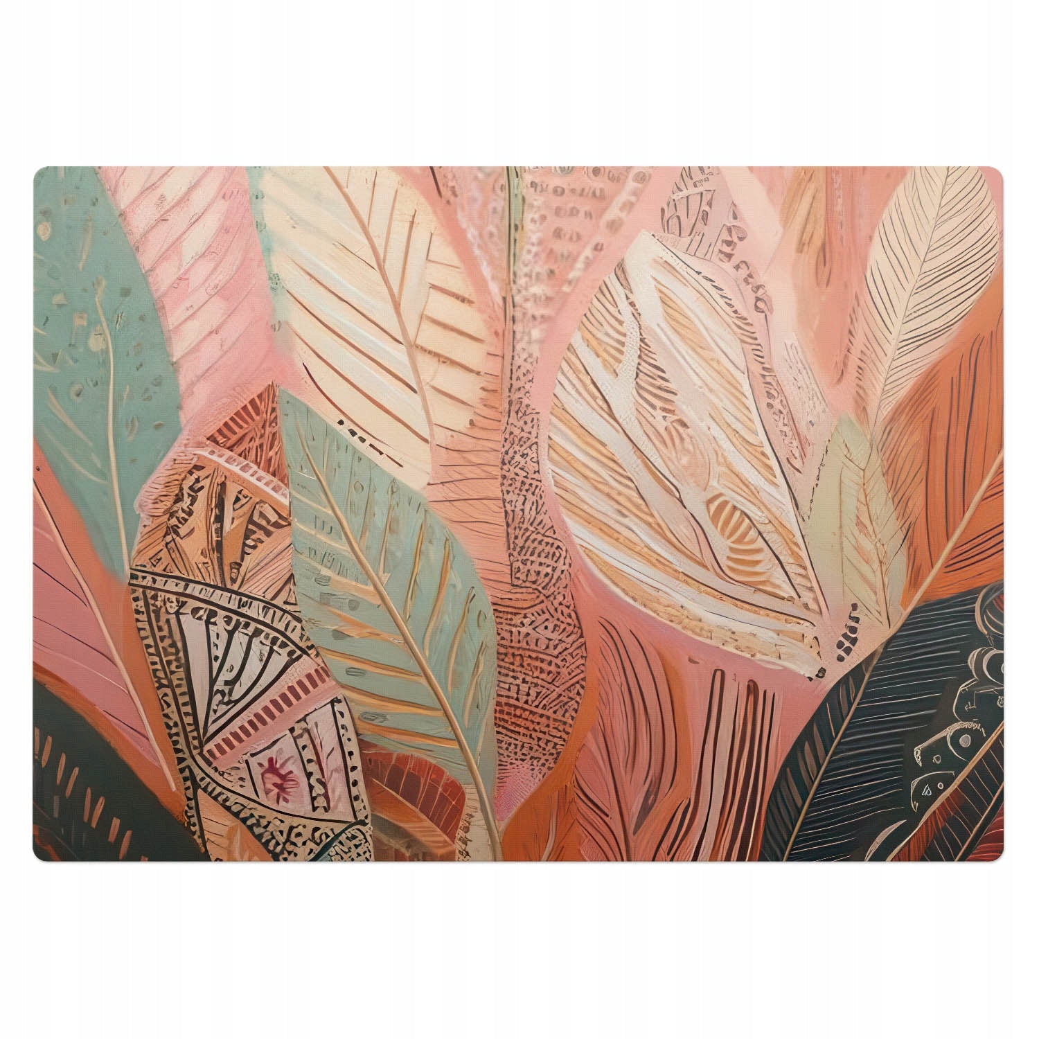 Professional Chair Mat Desk Chair Leaves in Abstraction 140x100