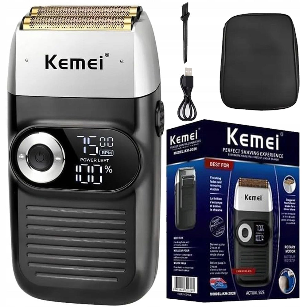 Professional Electric Shaver Male 2in1 Blades USB LED Display Brand Bedee