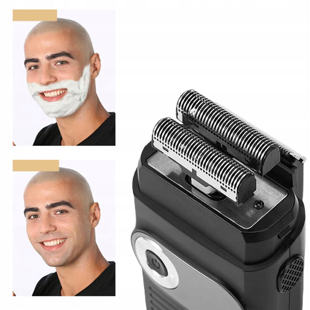 Professional Electric Shaver Male 2in1 Blades USB LED Display Dominant color black
