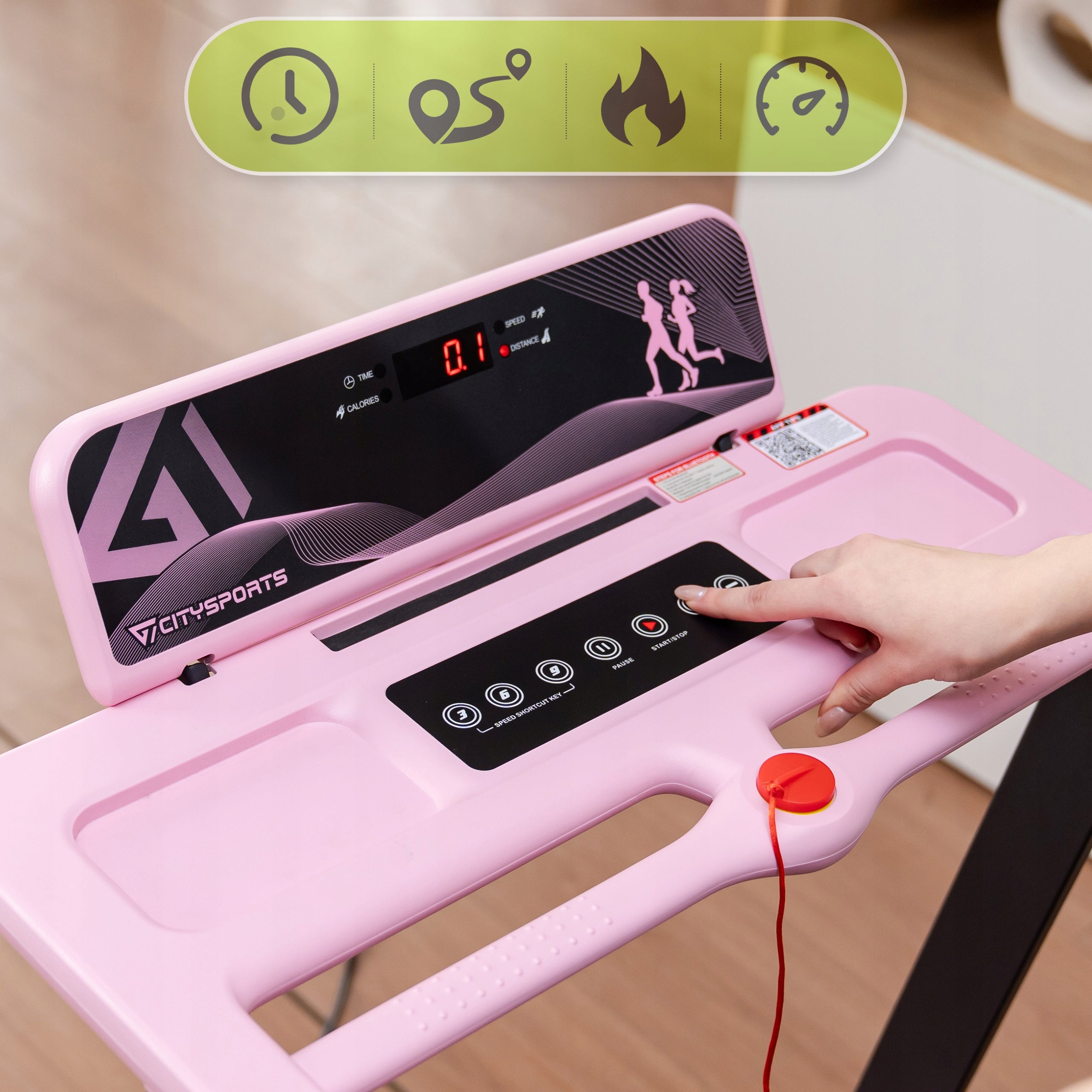 Professional Folding Home Treadmill Electric Exercise Pink 12KM App/BT Tilt Manufacturer code FANPAO