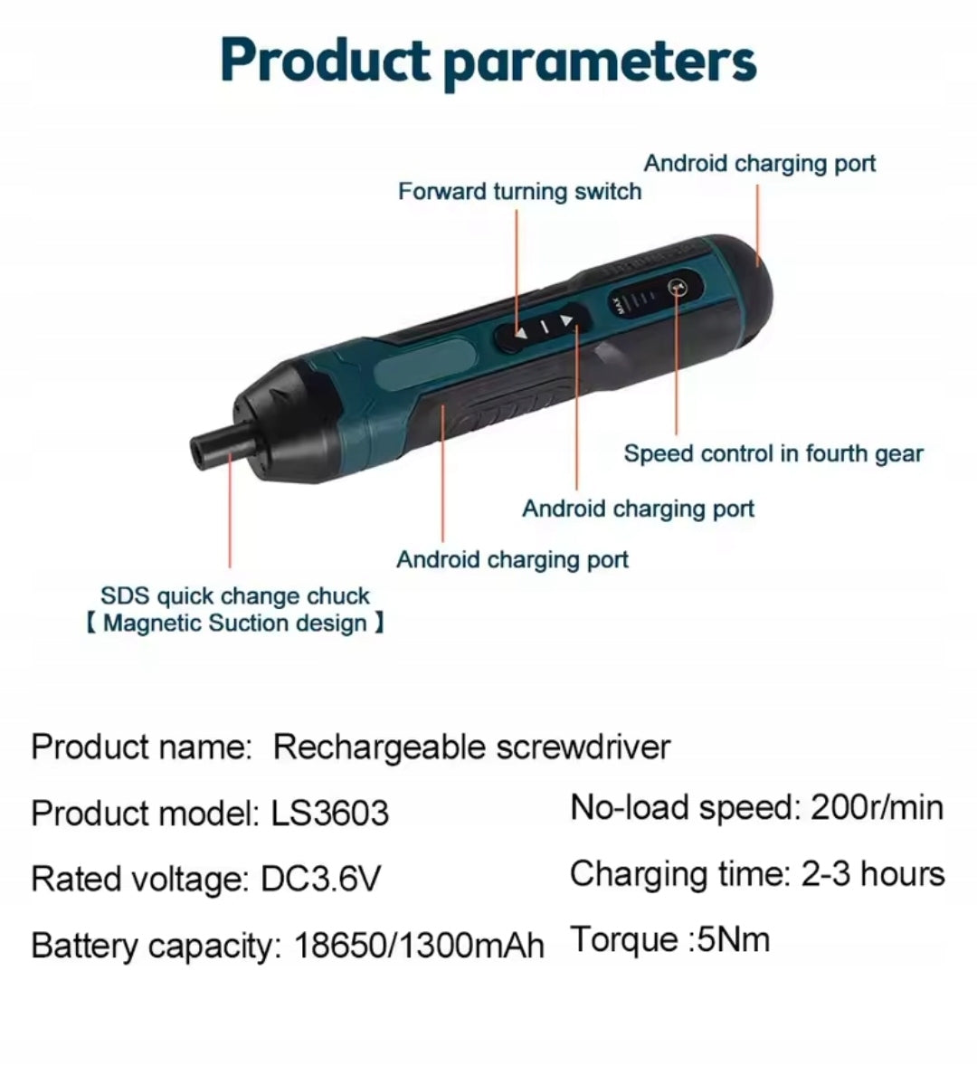 Professional Go 3 Mini Screwdriver Cordless Screwdriver 1300mA Manufacturer code D-M06019H