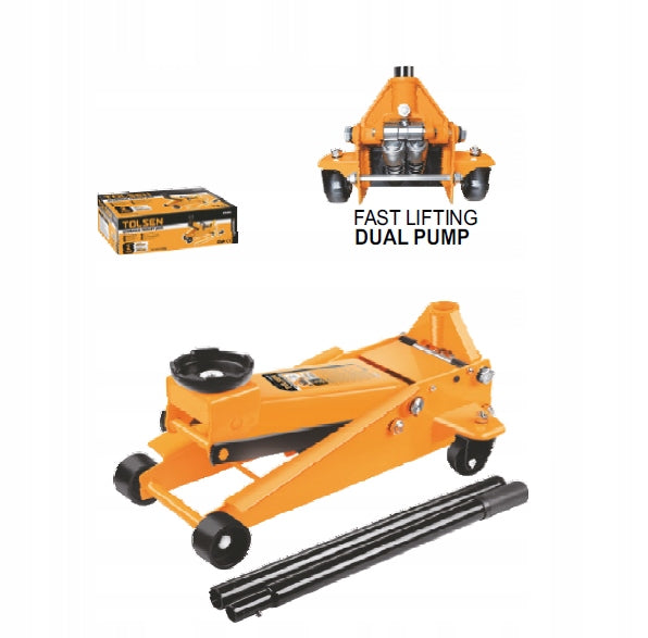 Professional Hydraulic Lifter TOLSEN 3T Frog 465mm Double Pump Minimum lifting height 130 mm