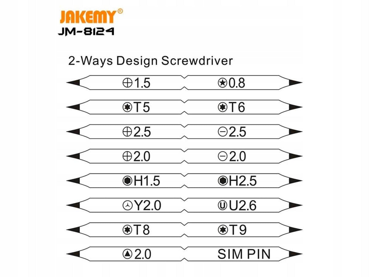 Professional handy Tool Set JAKEMY double-sided pocket bits Manufacturer code JM-8124