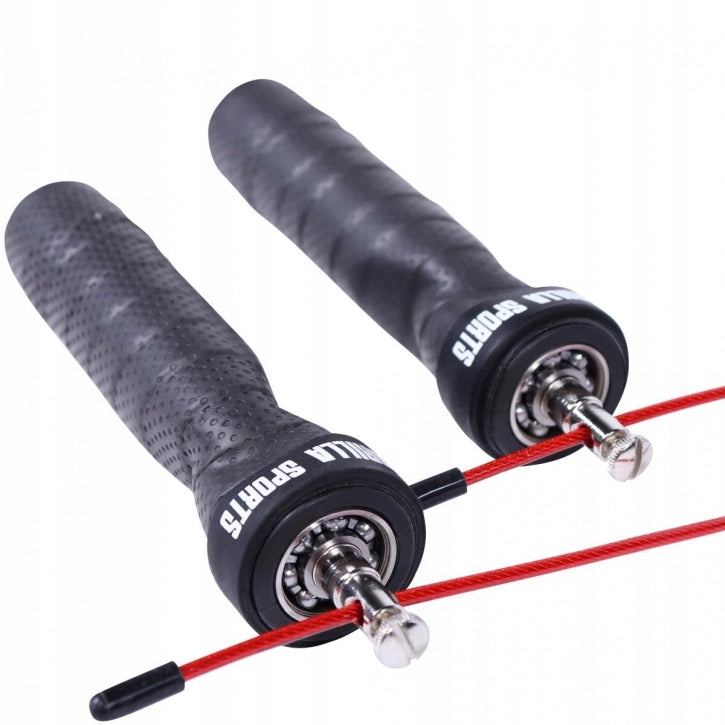 Professional jump rope black/red Handle length 13.5 cm