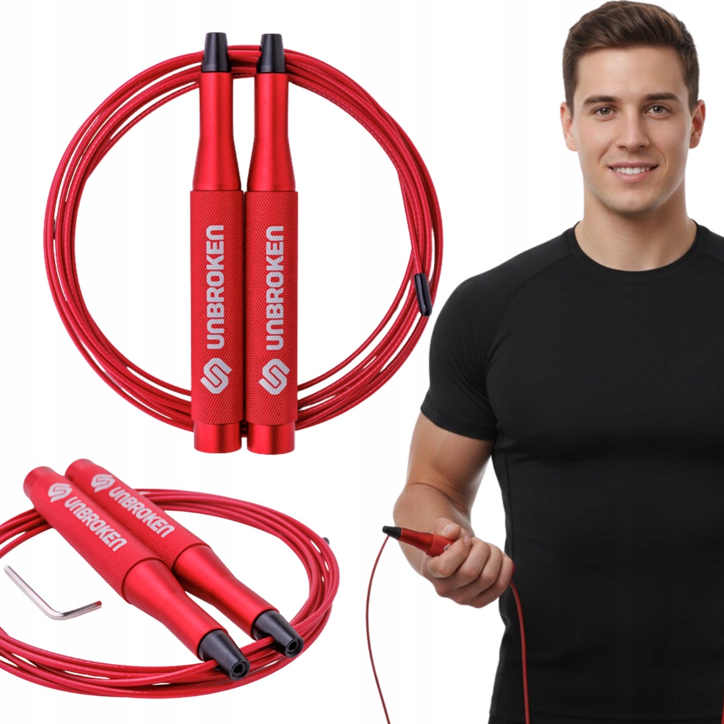 Professional jump rope for athletes Unbroken Speed Rope SR-U1+ Red