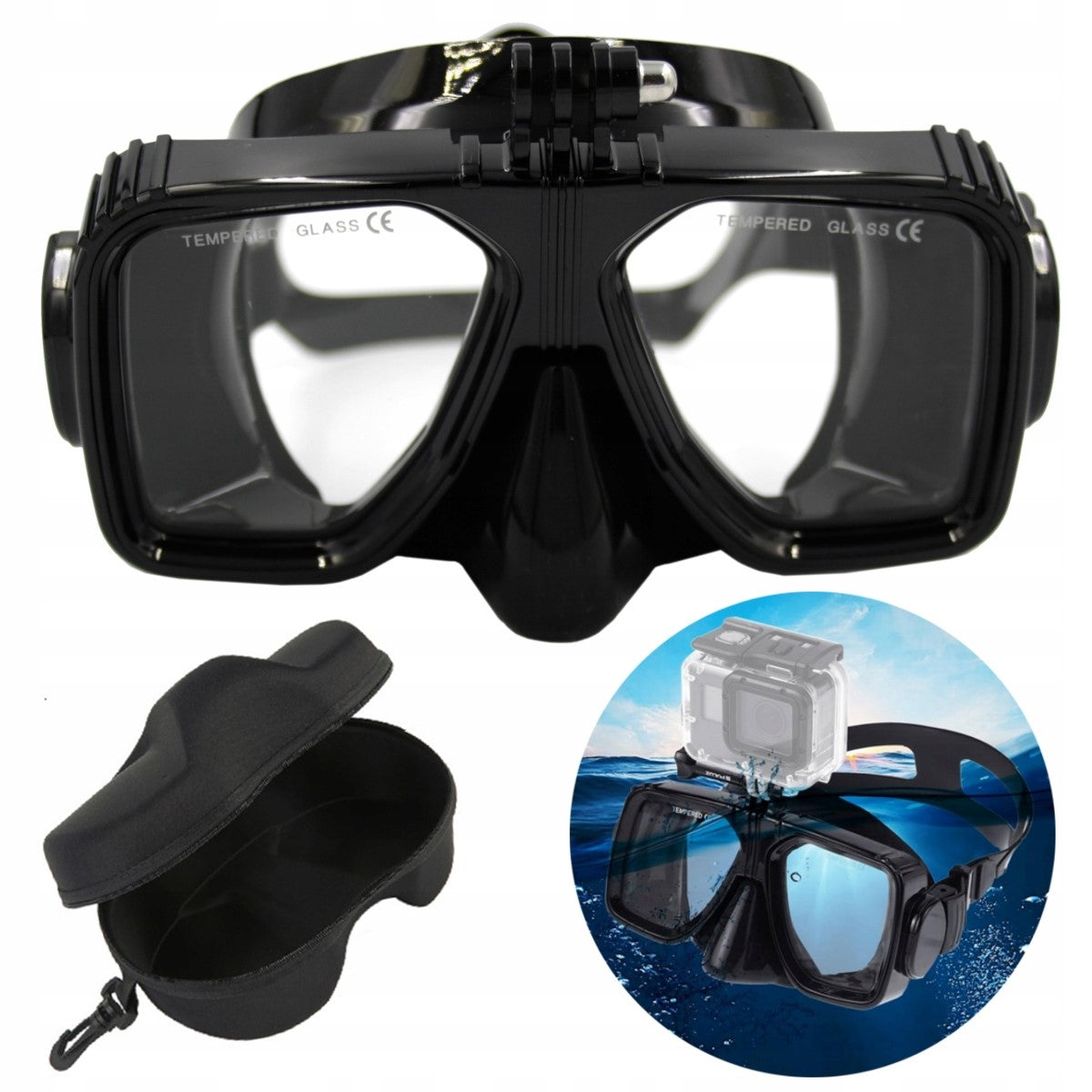 Professional swimming mask GoPro 13 12 11 10 9 8 7 SJCAM Model 49F1 MASKA DO NURKOWANIA GOPRO