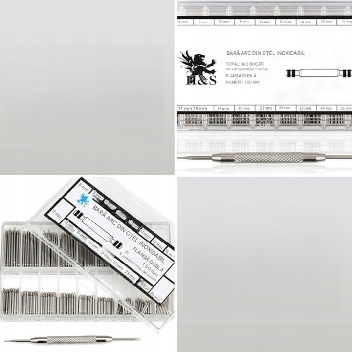 Professional watch repair kit, H&S, 360 pieces, 8-25 mm Manufacturer code 0799475468834