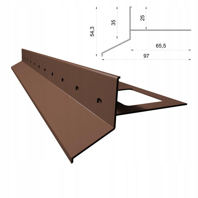 Karnizo profilis Renoplast D25 keraminės grindys, profilis 200cm, ruda