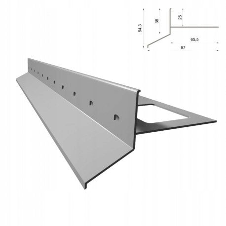 Karnizo profilis Renoplast D25 keraminės grindys, profilis 200cm, pilka