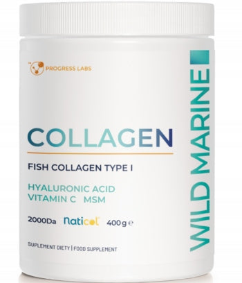 Progress Fish Collagen Powder Wild Marine Hyaluronic Acid MSM Wit C 400g