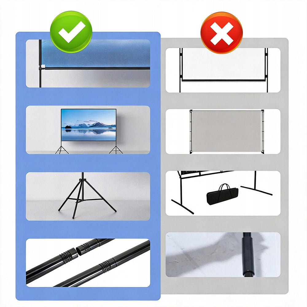 Projection Screen 100" 16:9 4K HD Stand Portable Foldable + Tripod BEDEE Packaging status original