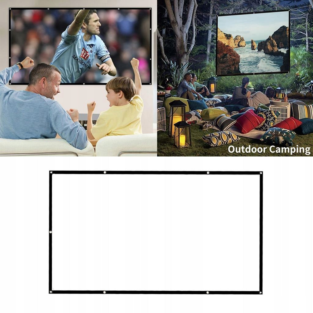 " Projection Screen HD / 4:3 Foldable Wall Mounted For 72 in(159x90cm) 16:9 Model Portable wall mounted projector screen with hooks