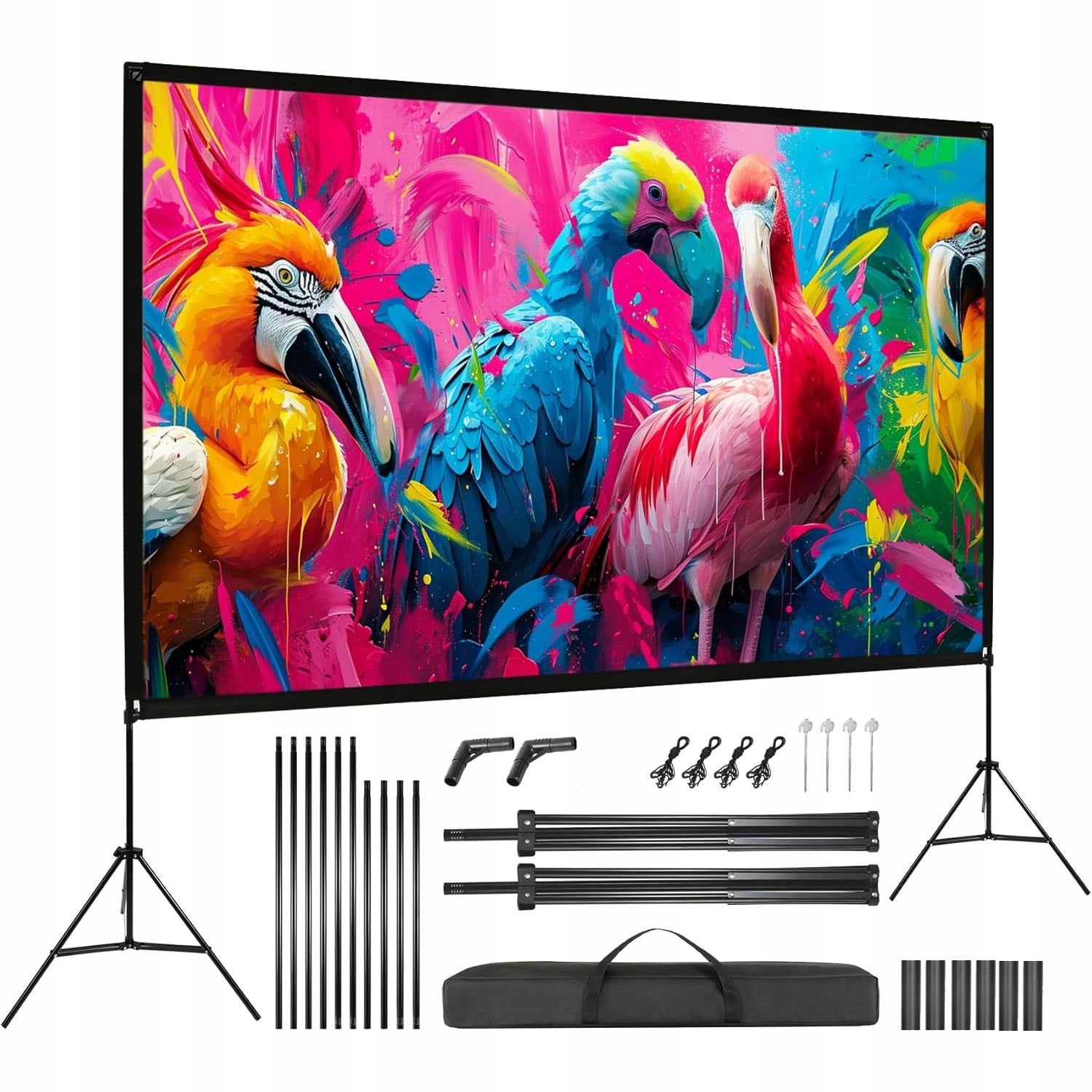 Projection Screen On Tripod 100 Cali 16:9 4K HD Portable Foldable BEDEE