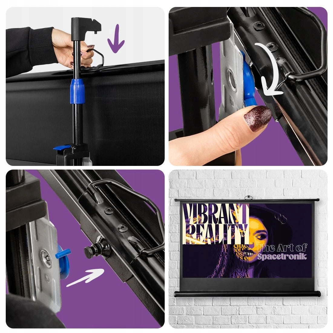 Projection Screen Portable Tripod 120 Inch Retractable 16:9 FULL HD 4K Packaging status original