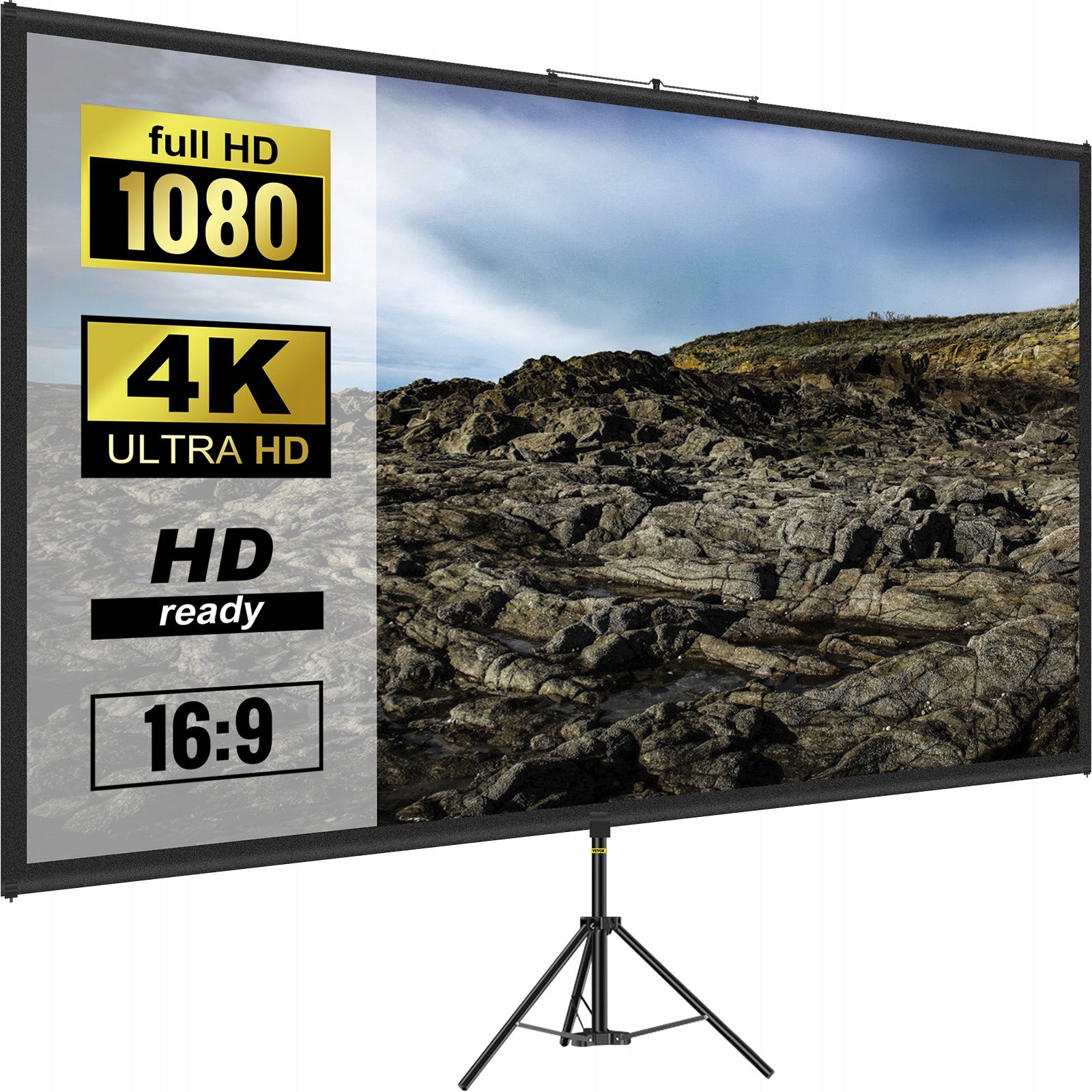 Projection Screen Tripod 177,8CM 16:9 4K HD And Viewing Angle 160 Degree