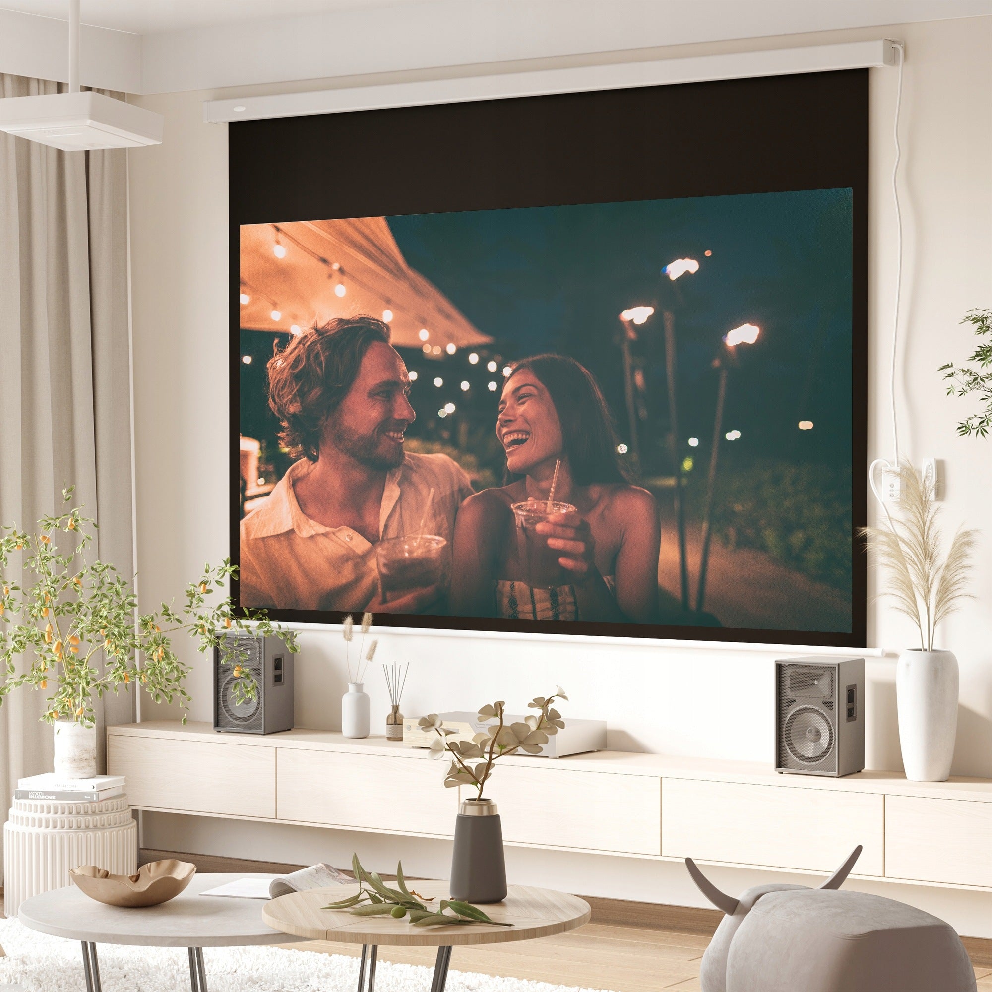 Projection screen 16:9 HOMCOM 247 x 168 cm 7,5 cm x 168 cm