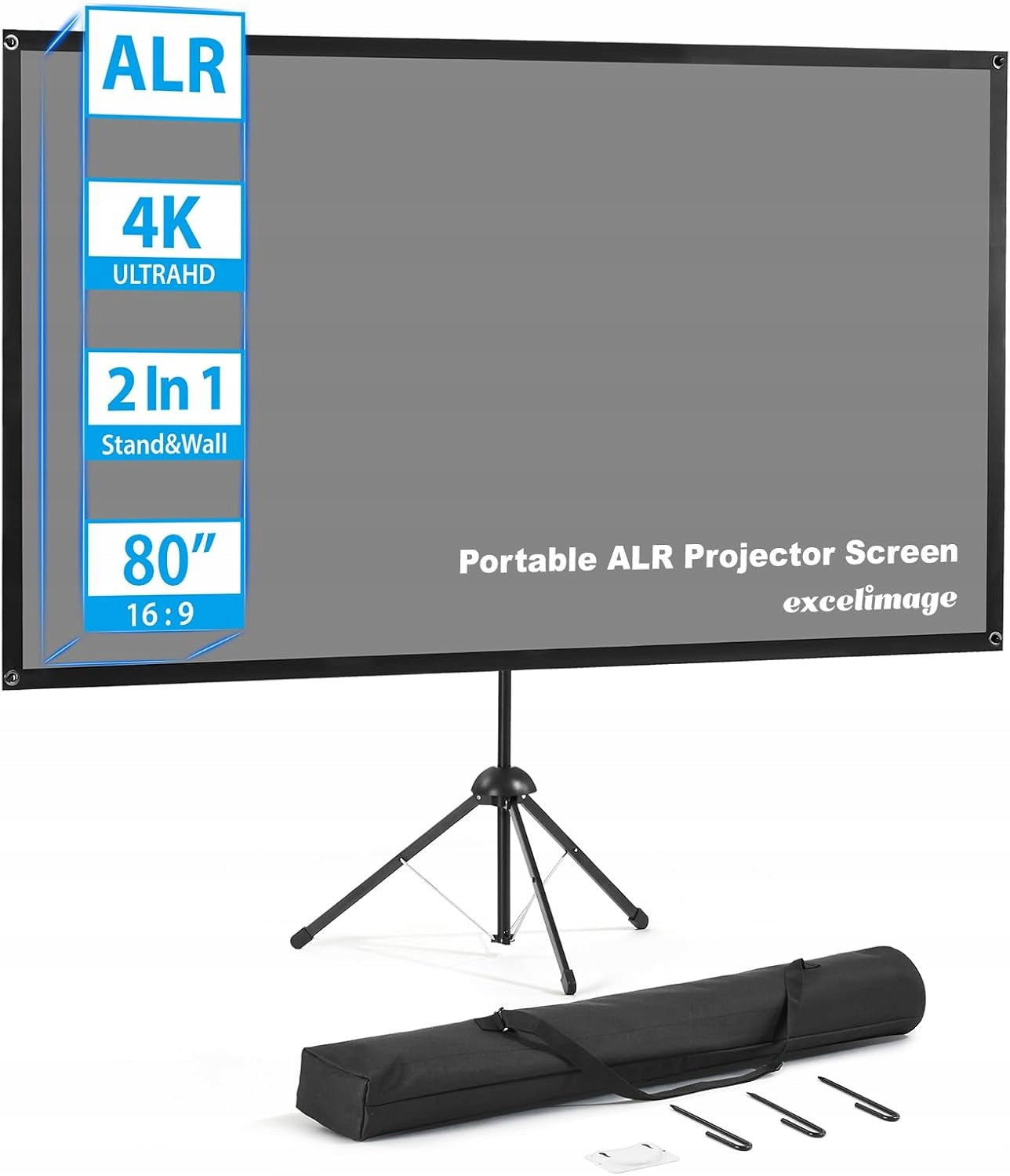 Projection screen 16:9 excelimage PORTABLE 80 INCHES 16:9 177 cm x 100 cm