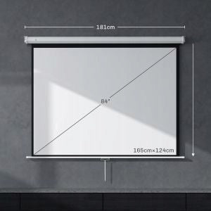 Projection screen 171x128cm 84 inches 43 HD 4K rolled white Model 1