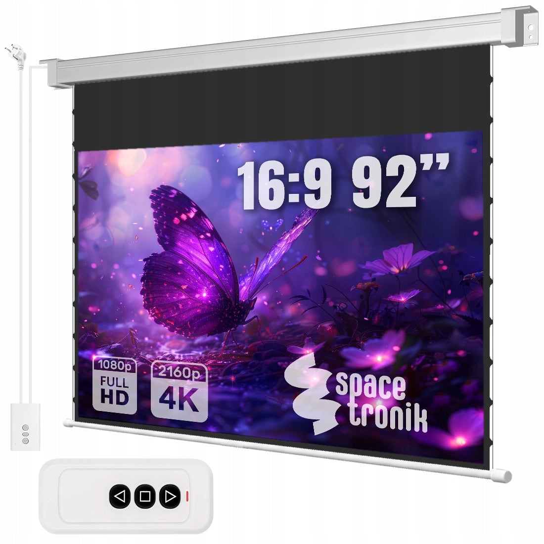 Projection screen Electric PREMIUM 100" Spacetronik FULL HD 4K +PILOT